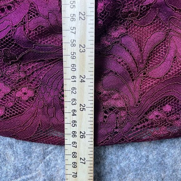 Catherines 3XW Petite Off Shoulder Blouse Maroon Lace Floral Cotton Top - Picture 6 of 8